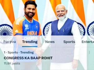 Screenshot of Congress Ka Baap Rohit Trending on X