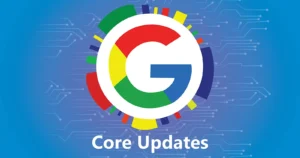 Thumbnail of Big G of Google in Multicolor below it core update is written